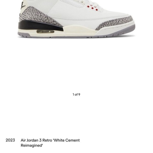 Jordan 3 White cemente SIZE 8 - Picture 2 of 12